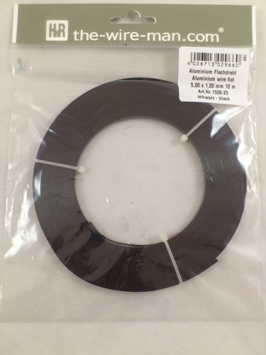 Aluminium wire flat 5mmx10m. black